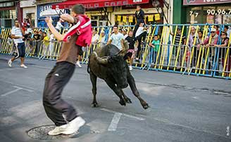 L'esquive du taureau par un jeune homme